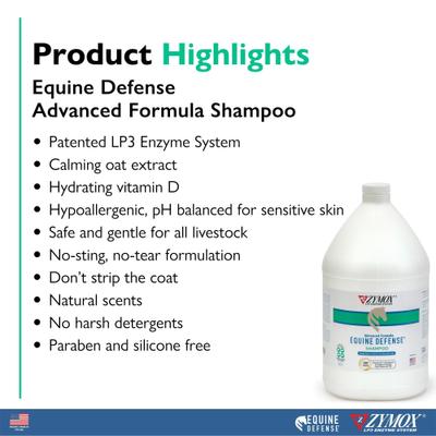 Show full view: Zymox Equine Defense Advanced Formula Horse Shampoo, 128-fl oz bottle slide 3 of 7