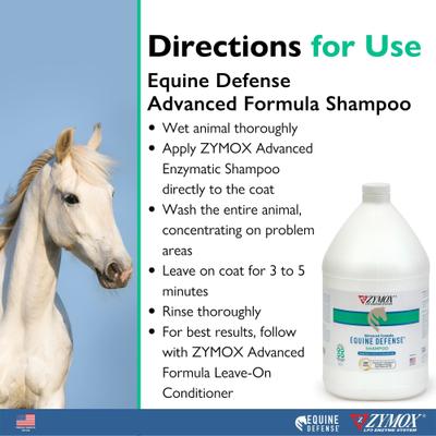 Show full view: Zymox Equine Defense Advanced Formula Horse Shampoo, 128-fl oz bottle slide 4 of 7