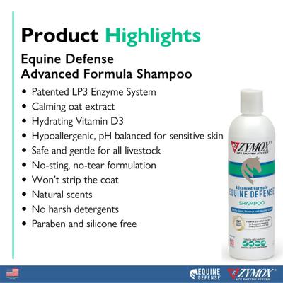 Show full view: Zymox Equine Defense Advanced Formula Horse Shampoo, 12-fl oz bottle slide 3 of 7
