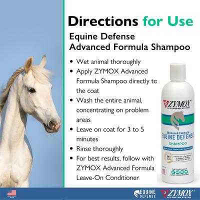 Show full view: Zymox Equine Defense Advanced Formula Horse Shampoo, 12-fl oz bottle slide 4 of 7