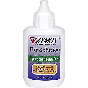 Zymox Hydrocortisone Free Dog & Cat Ear Infection Solution, 1.25-fl oz bottle
