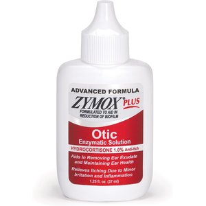 Zymox Plus Advanced Formula 1% Hydrocortisone Otic Dog & Cat Ear Infection Solution, 1.25-fl oz bottle