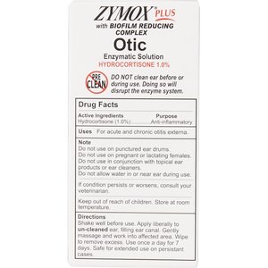 Zymox Plus Advanced Formula 1% Hydrocortisone Otic Dog & Cat Ear Infection Solution, 1.25-fl oz bottle