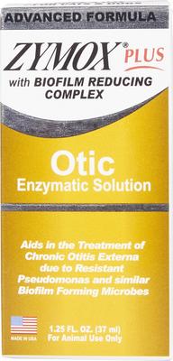 Show full view: Zymox Plus Advanced Formula Otic Dog & Cat Ear Infection Solution, 1.25-fl oz bottle slide 3 of 14
