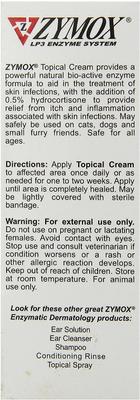 Show full view: Zymox Topical Cream with Hydrocortisone 0.5% for Dogs & Cats, 1-fl oz bottle slide 4 of 10