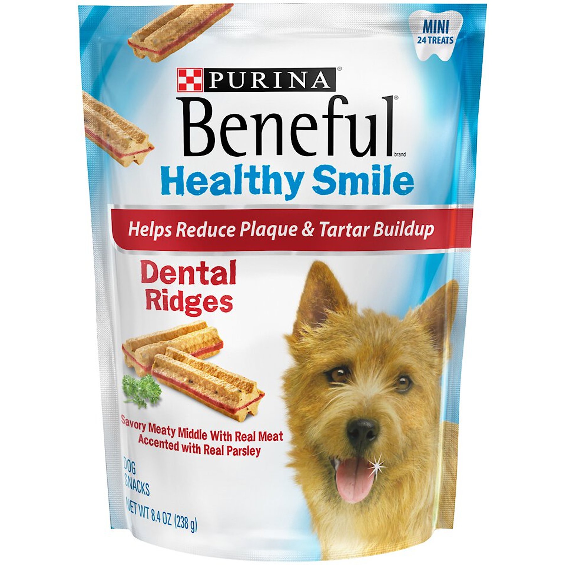 PURINA BENEFUL Healthy Smile Mini Dental Ridges Dog Treats 24