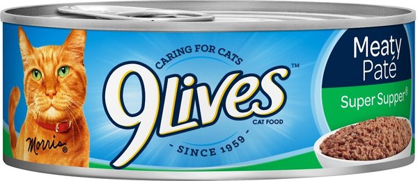 9 Lives Meaty Pate Super Supper Canned Cat Food, 5.5-oz, case of 24 slide 1 of 3