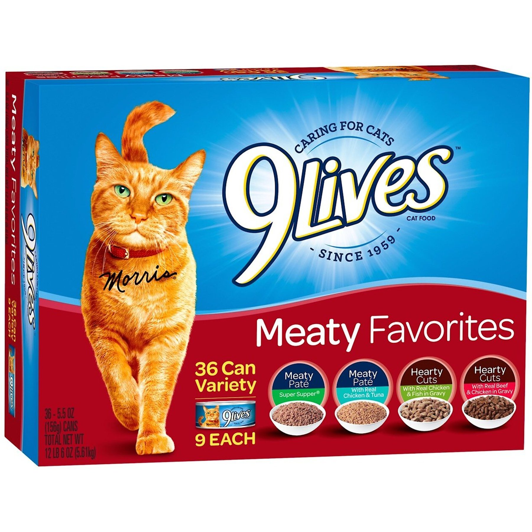 9 LIVES Meaty Favorites Variety Pack Canned Cat Food 5.5 oz