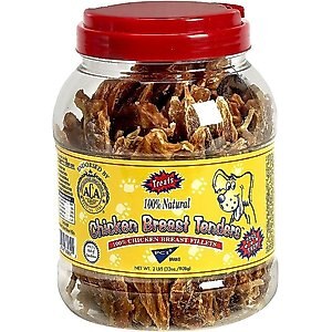 Pet Center Sliced Chicken Breast Tenders Dog Treats, 2-lb jar