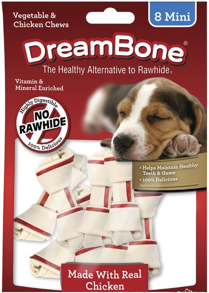 DreamBone Mini Chicken Chew Bones Dog Treats, 8 count slide 1 of 7