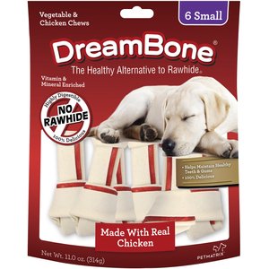 DreamBone Small Chicken Chew Bone Dog Treats, 6 count