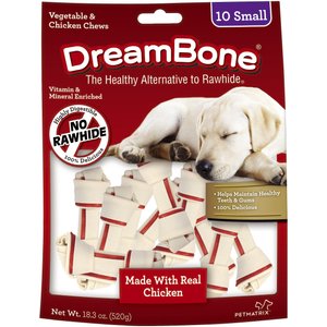 DreamBone Small Chicken Chew Bone Dog Treats, 10 count
