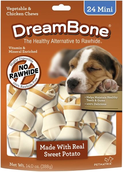 DreamBone Mini Sweet Potato Chews Dog Treats, 24 count slide 1 of 3