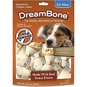 DreamBone Mini Sweet Potato Chews Dog Treats, 24 count