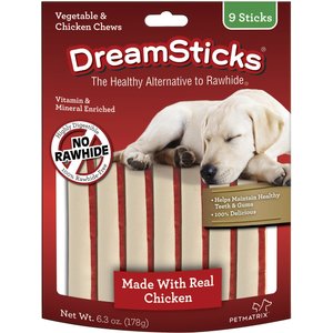 DreamBone DreamSticks Chicken Chews Dog Treats, 9 count