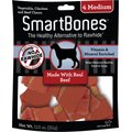 SmartBones Medium Beef Chew Bones Dog Treats, 4 count