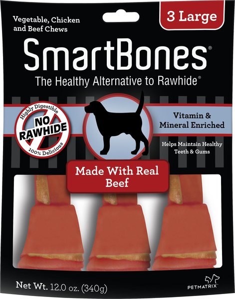 SmartBones Large Beef Chew Bones Dog Treats, 3 count slide 1 of 5