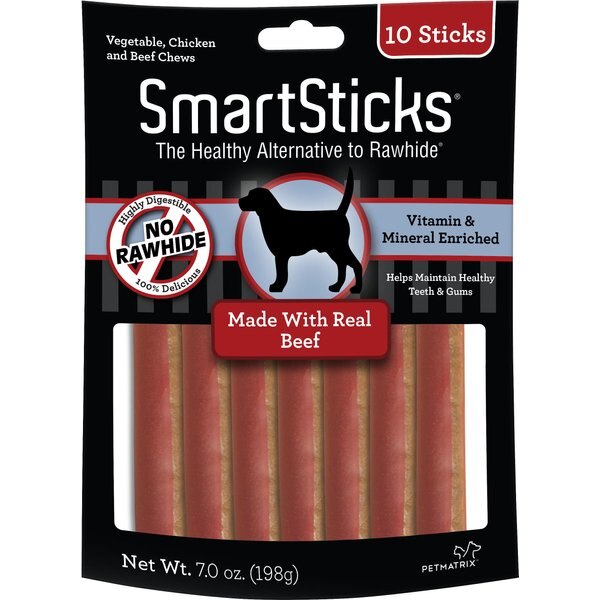 SMARTBONES SmartSticks Peanut Butter Chews Dog Treats, 10 count