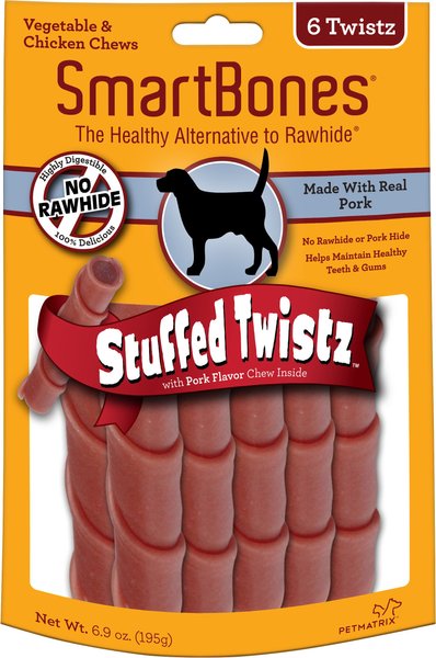SmartBones Stuffed Twistz Pork Chews Dog Treats, 6 count slide 1 of 3