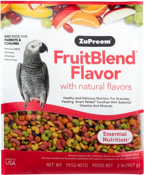 ZuPreem FruitBlend Flavor with Natural Flavors Daily Parrot & Conure Bird Food, 2-lb bag slide 1 of 5