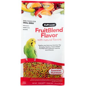 ZuPreem FruitBlend Flavor with Natural Fruit Flavors Daily Small Bird Food, 14-oz bag