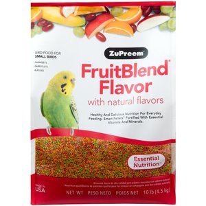 ZuPreem FruitBlend Flavor with Natural Fruit Flavors Daily Small Bird Food, 10-lb bag