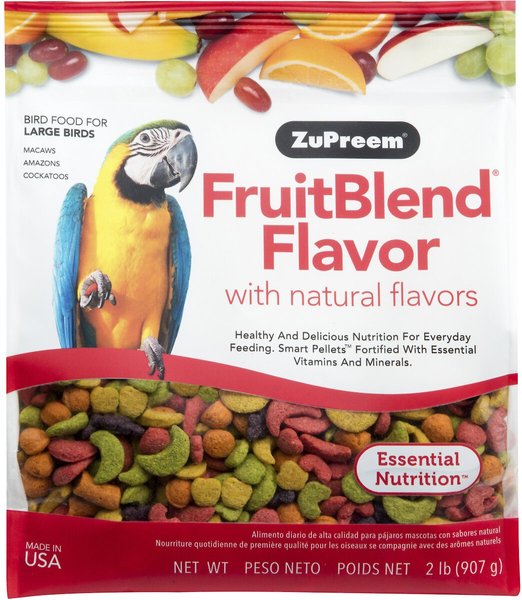 ZuPreem FruitBlend Flavor with Natural Flavors Daily Large Bird Food, 2-lb bag slide 1 of 5