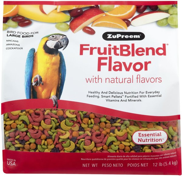 ZuPreem FruitBlend Flavor with Natural Flavors Daily Large Bird Food, 12-lb bag slide 1 of 6