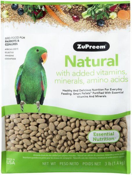 ZuPreem Natural Daily Parrot & Conure Bird Food, 3-lb bag slide 1 of 8