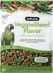 ZuPreem VeggieBlend Flavor with Natural Flavor, Daily Parrot & Conure Food, 3.25-lb bag