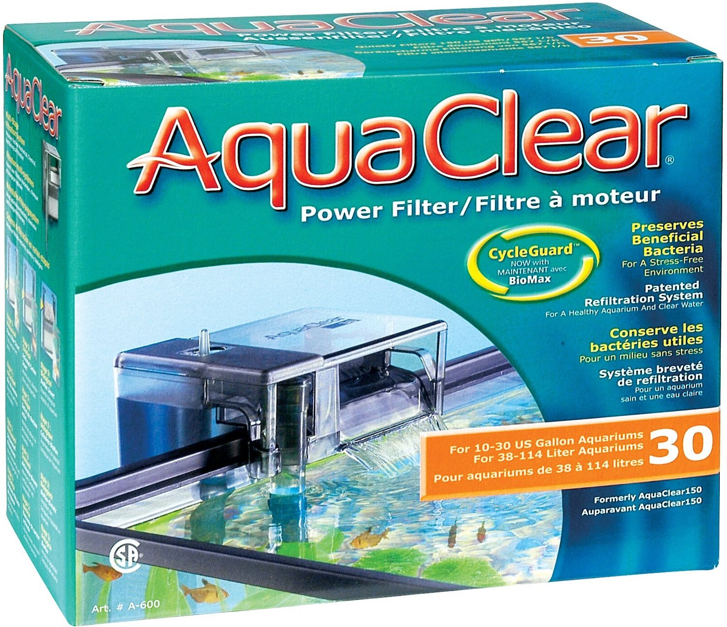 AQUACLEAR CycleGuard Power Filter, Size 30