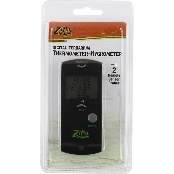 Repti Zoo 360 Rotation Mini Digital Thermo-Hygrometer Reptile Terrarium Temperature Gauge, 2 Count