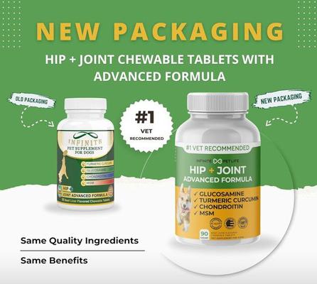 Show full view: Infinite Pet Life Hip & Joint Advanced Formula Beef Liver Flavor Dog Supplement, 90 count slide 3 of 13