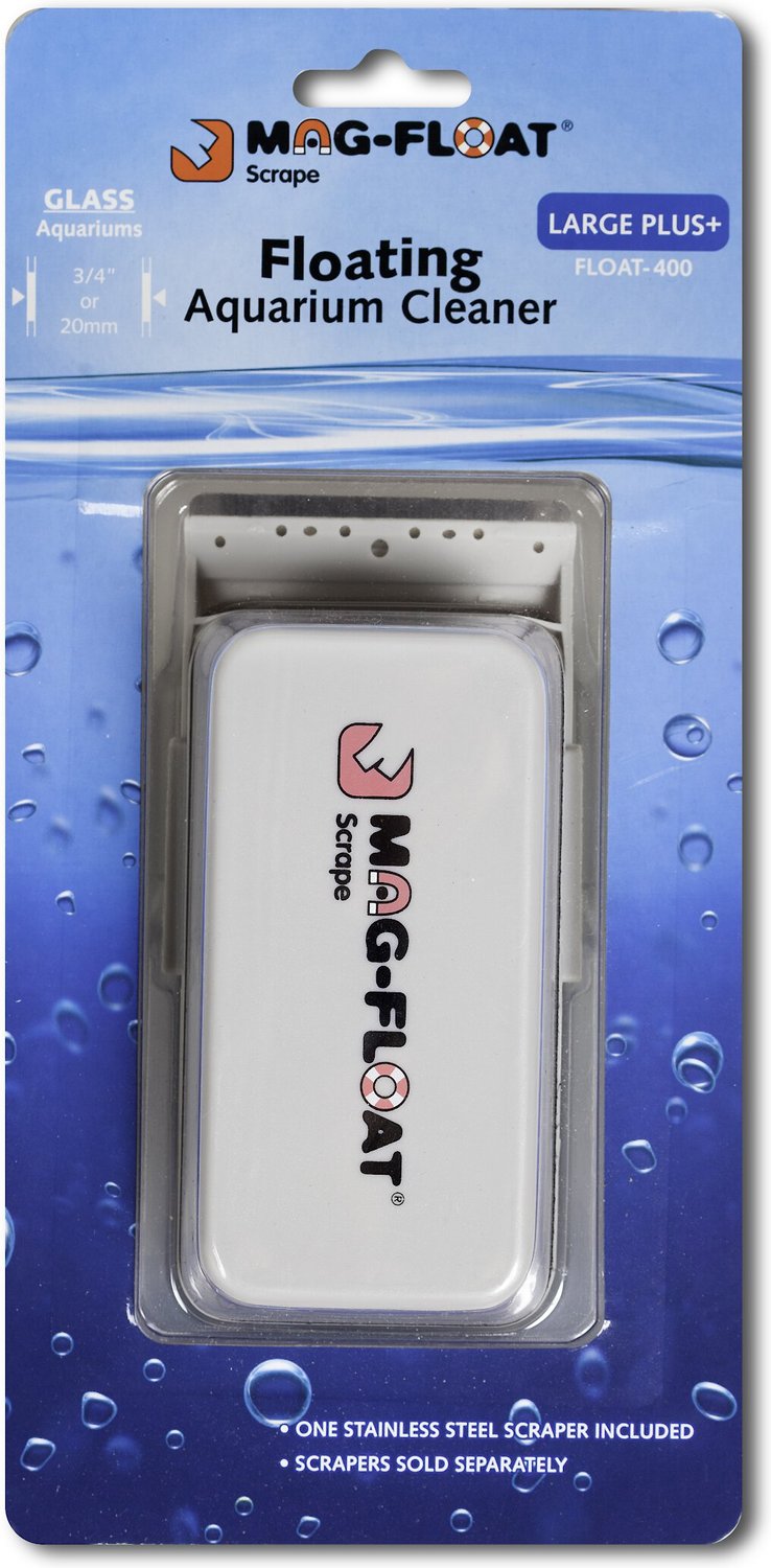 MAGFLOAT Glass Aquarium cleaner with Scraper, Large