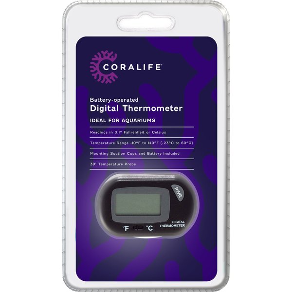 MELIFE Accurate Digital Aquarium Thermometer, LCD Digital Fish Tank  Thermometer with 2 Suction Cups, Probe and Battery, Fish Aquarium  Thermometer for