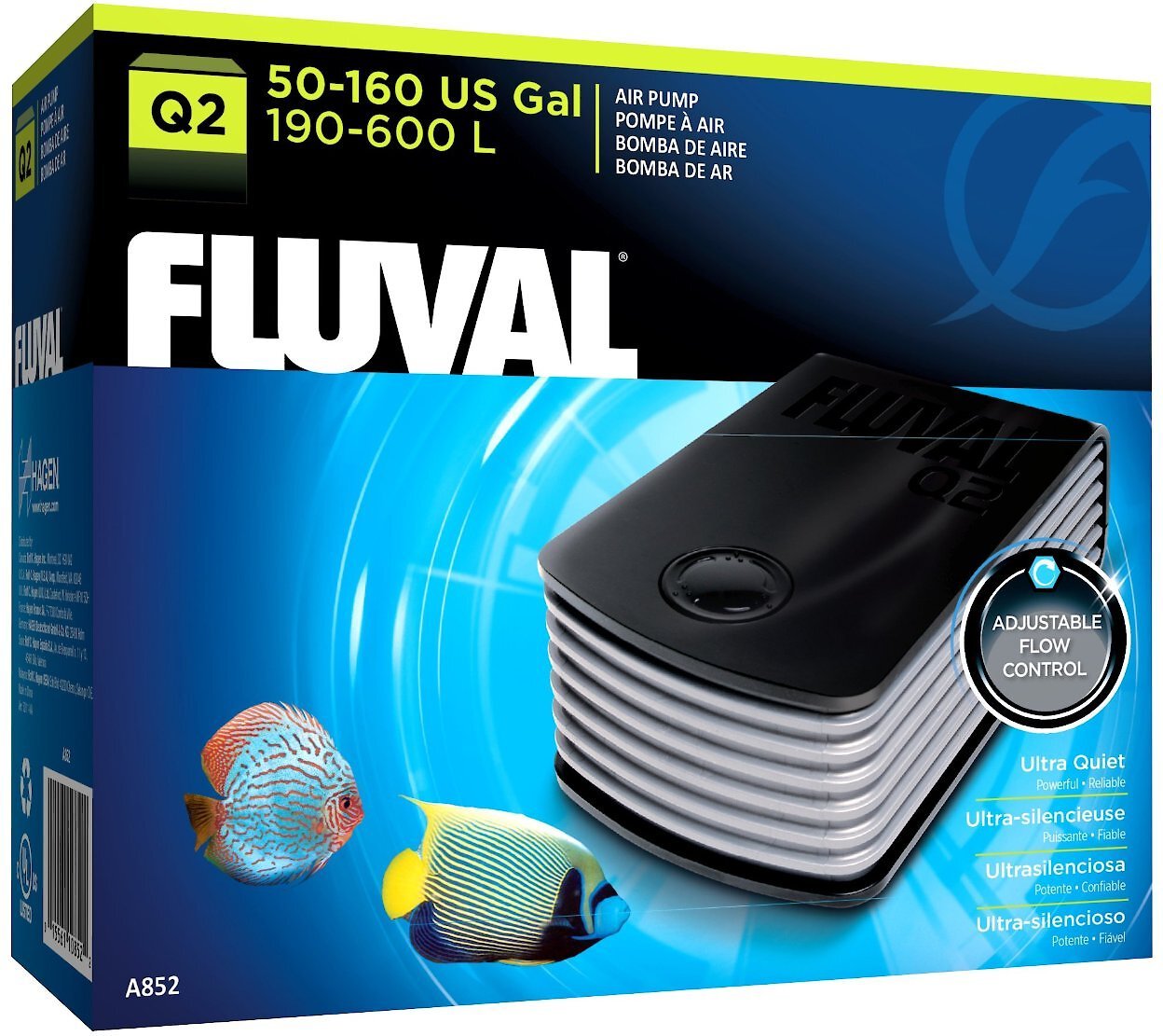 FLUVAL Air Pump for Aquariums, Size Q2