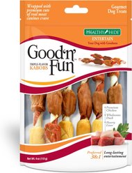Good 'n' Fun Triple Flavor Kabobs Chicken, Duck & Liver Dog Chews, 4-oz bag