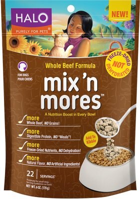 Halo Mix'n Mores Freeze-Dried Whole Beef Dog Food Topper, slide 1 of 1