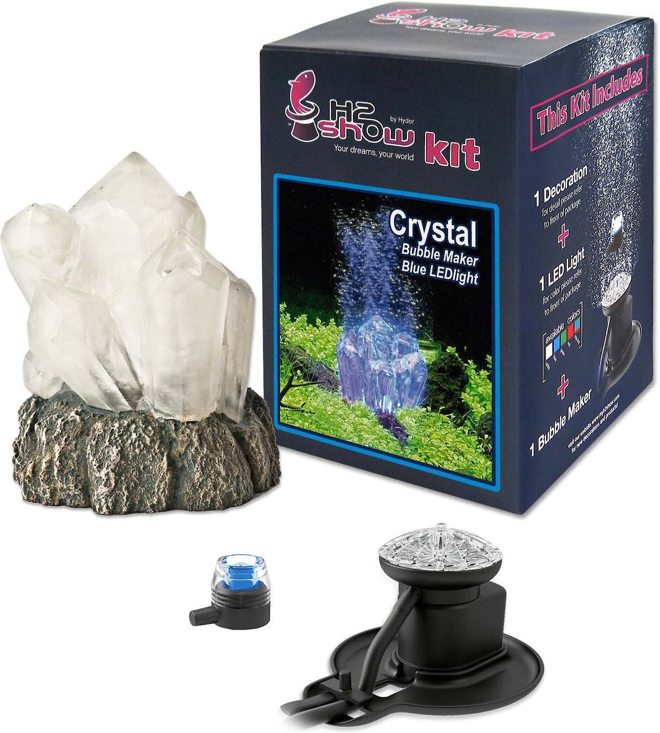 HYDOR H2ShOw Crystal Bubble Maker Kit for Aquariums, Blue - Chewy.com