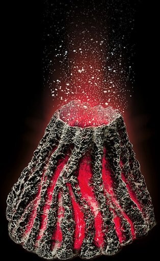 Hydor H2ShOw Volcano Bubble Maker Kit for Aquariums, Red