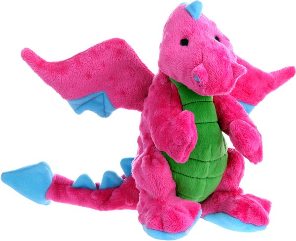 GoDog Dragons Chew Guard Squeaky Plush Dog Toy, Pink, Large slide 1 of 7