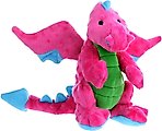 GoDog Dragons Chew Guard Squeaky Plush Dog Toy, Pink, Large