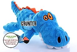 GoDog Gators Chew Guard Squeaky Plush Dog Toy, Blue, Large slide 2 of 5