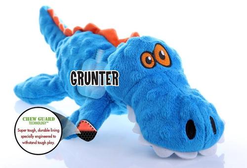 Show full view: GoDog Gators Chew Guard Squeaky Plush Dog Toy, Blue, Large slide 2 of 8