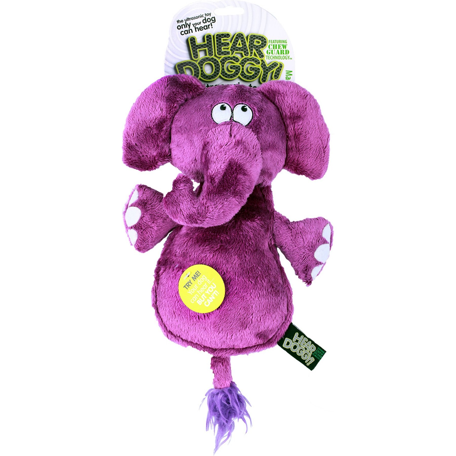 Hear Doggy Purple Elephant Silent Sqk - Teton Tails