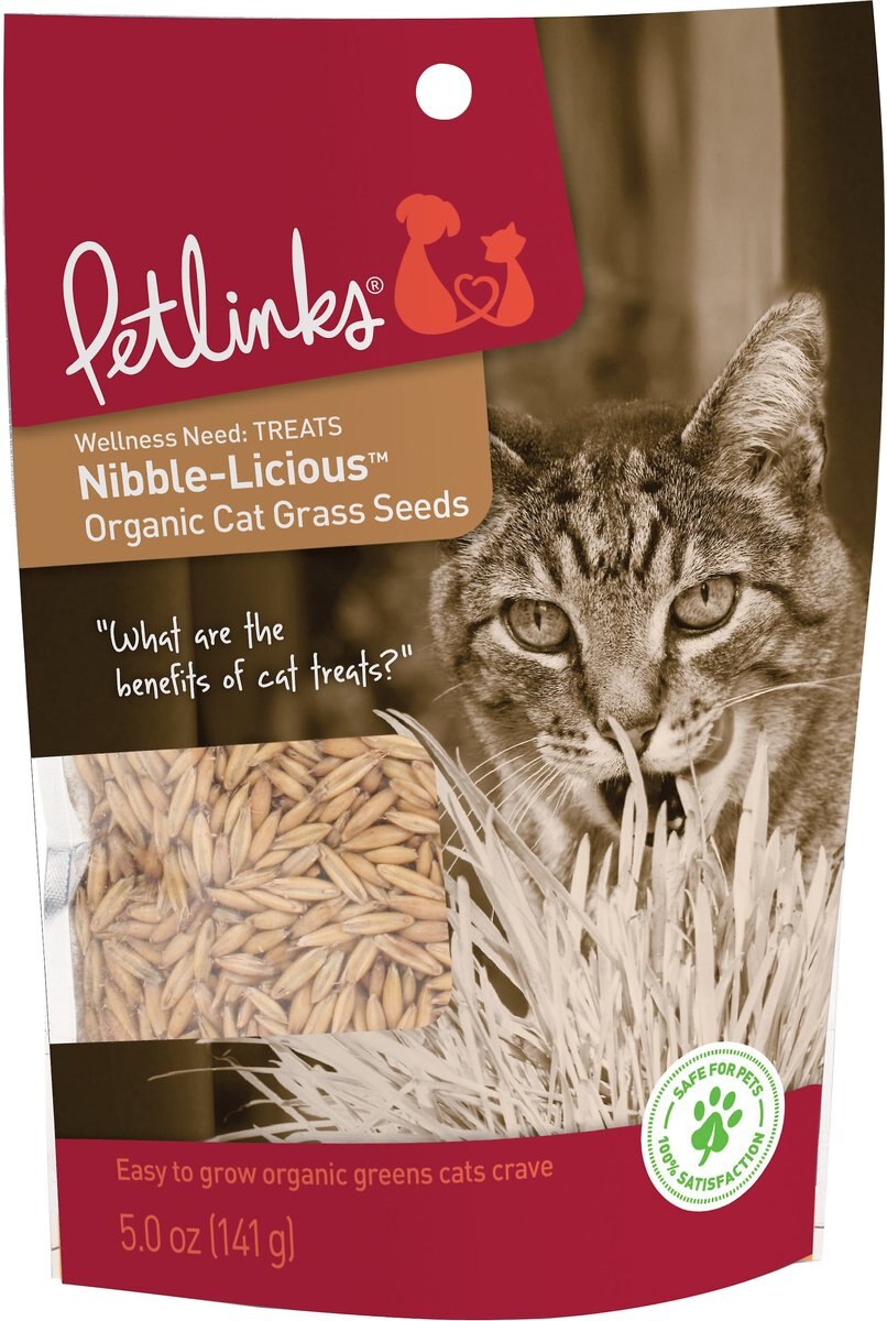 PETLINKS NibbleLicious Organic Cat Grass Seeds, 5oz bag