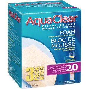 AquaClear Mini Foam Filter Insert, Size 20, 3 count