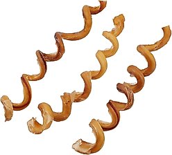 Bones & Chews Curly Bully Stick 7-10" Dog Treats, 3 count