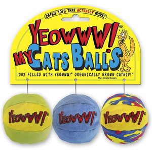 Yeowww! Catnip My Cats Balls Cat Toy, 3 count