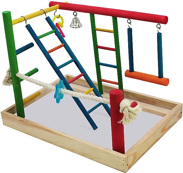 Penn-Plax Cockatiels & Medium Birds Wood Playpen, Large slide 1 of 5